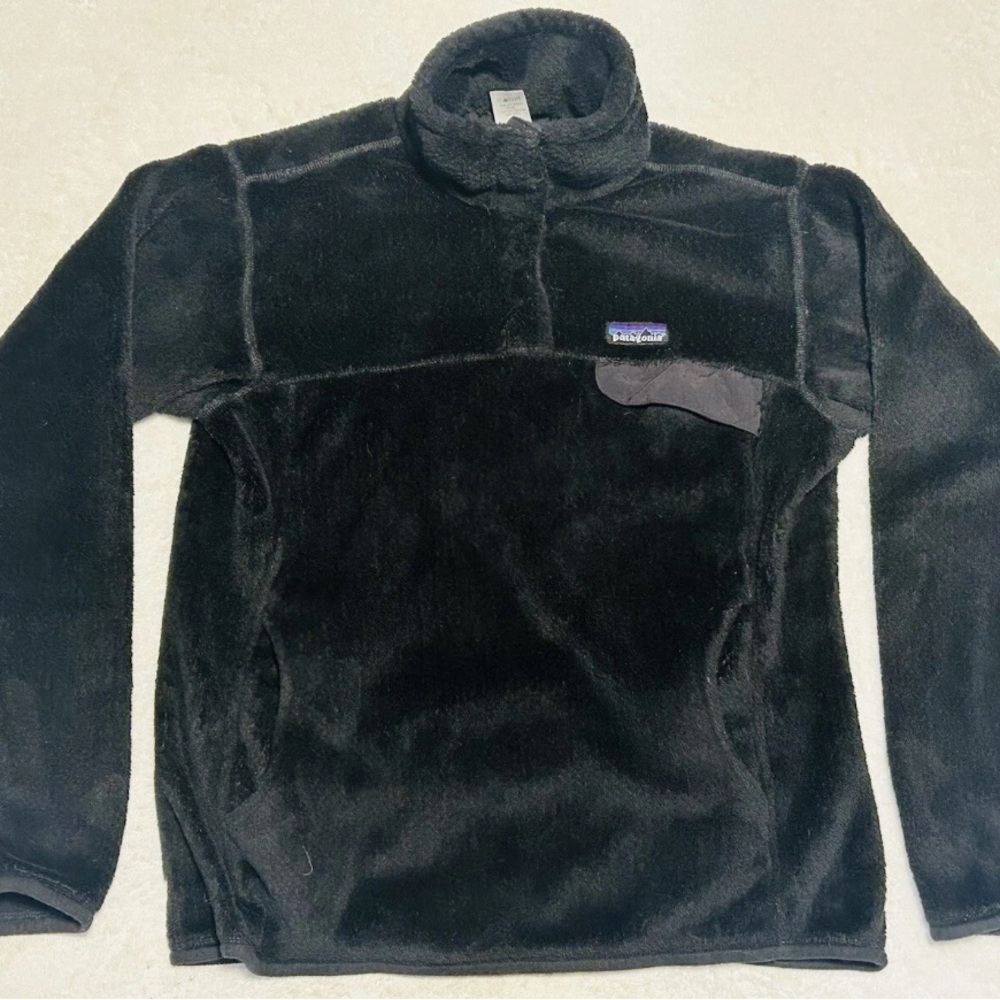 Patagonia Re-Tool Snap-T Fleece Pullover Black Sweater Women’s Size Medium